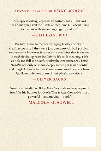 Being Mortal: Medicine and What Matters in the End