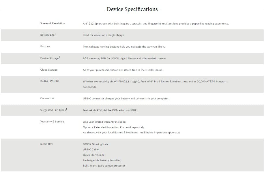 Barnes & Noble Nook Glowlight 4e eReader | 6" Touchscreen | 8GB | Black | BNRV1000