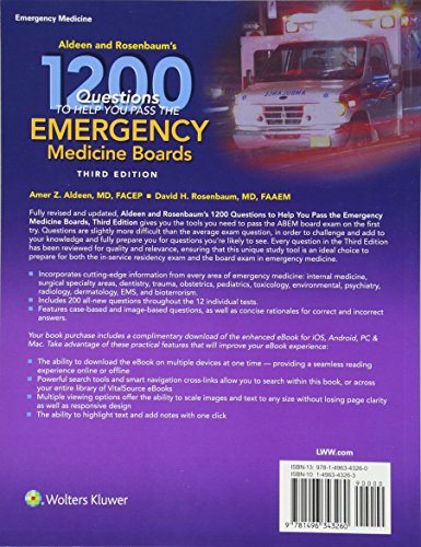 Aldeen and Rosenbaum's 1200 Questions to Help You Pass the Emergency Medicine Boards