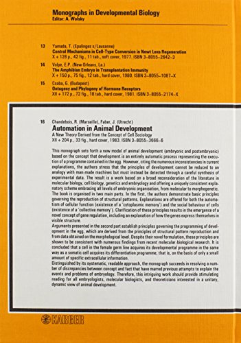 Automation in Animal Development (Monographs in Developmental Biology)