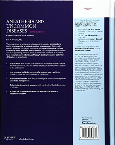 Anesthesia and Uncommon Diseases: Expert Consult – Online and Print