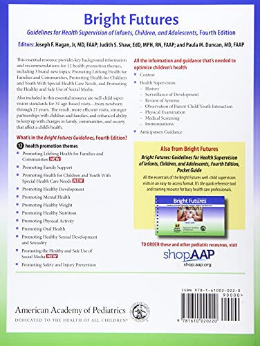 Bright Futures: Guidelines for Health Supervision of Infants, Children, and Adolescents