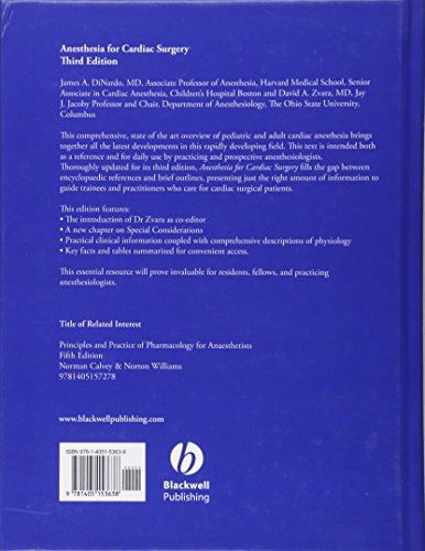 Anesthesia for Cardiac Surgery