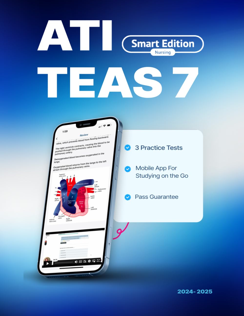 ATI TEAS 7 Study Guide: Smart Edition Academy TEAS 7 Prep Book 4th Edition with 3 Online Practice Tests