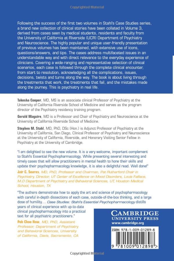 Case Studies: Stahl's Essential Psychopharmacology