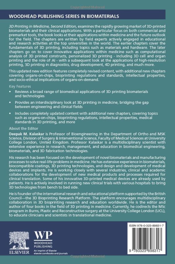 3D Printing in Medicine (Woodhead Publishing Series in Biomaterials)