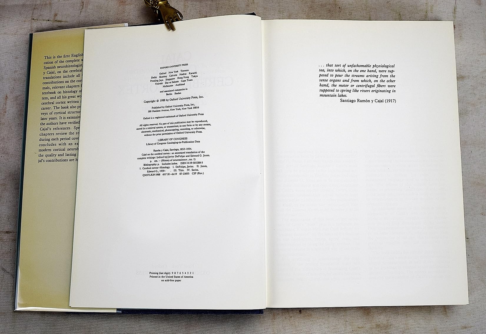 Cajal on the Cerebral Cortex: An Annotated Translation of the Complete Writings (History of Neuroscience)