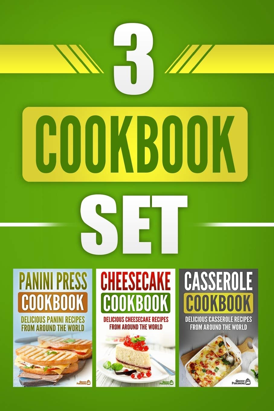 3 Cookbook Set: Panini Press Cookbook, Cheesecake Cookbook & Casserole Cookbook