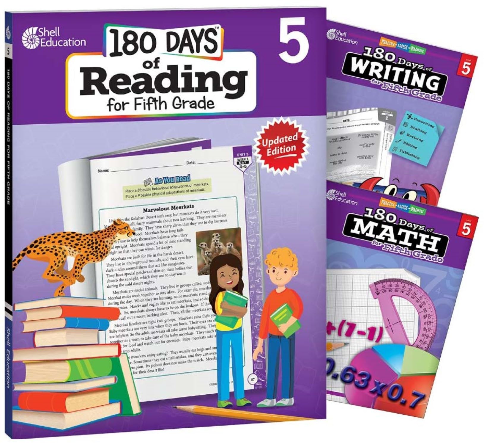 180 Days™: Includes Reading 2nd Edition, Writing, and Math for 5th Grade Practice Workbook for Classroom and Home, Cool and Fun Practice Created by Teachers