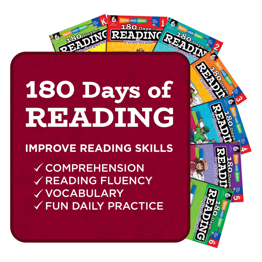 180 Days™: Includes Reading, Writing, and Math for 3rd Grade Practice Workbook for Classroom and Home, Cool and Fun Practice Created by Teachers